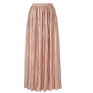 Joanna Hope Metallic Blush Pink Elasticized Waist Pleated Maxi Skirt Plus Sz. 20